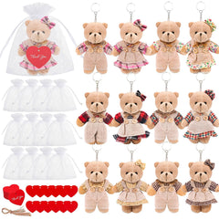 HAPGFS mini teddy bears bulk with outfits, perfect for gifting and keepsake decor.