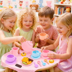 HAPGFS silicone tea set cups promote sharing and social pretend play.
