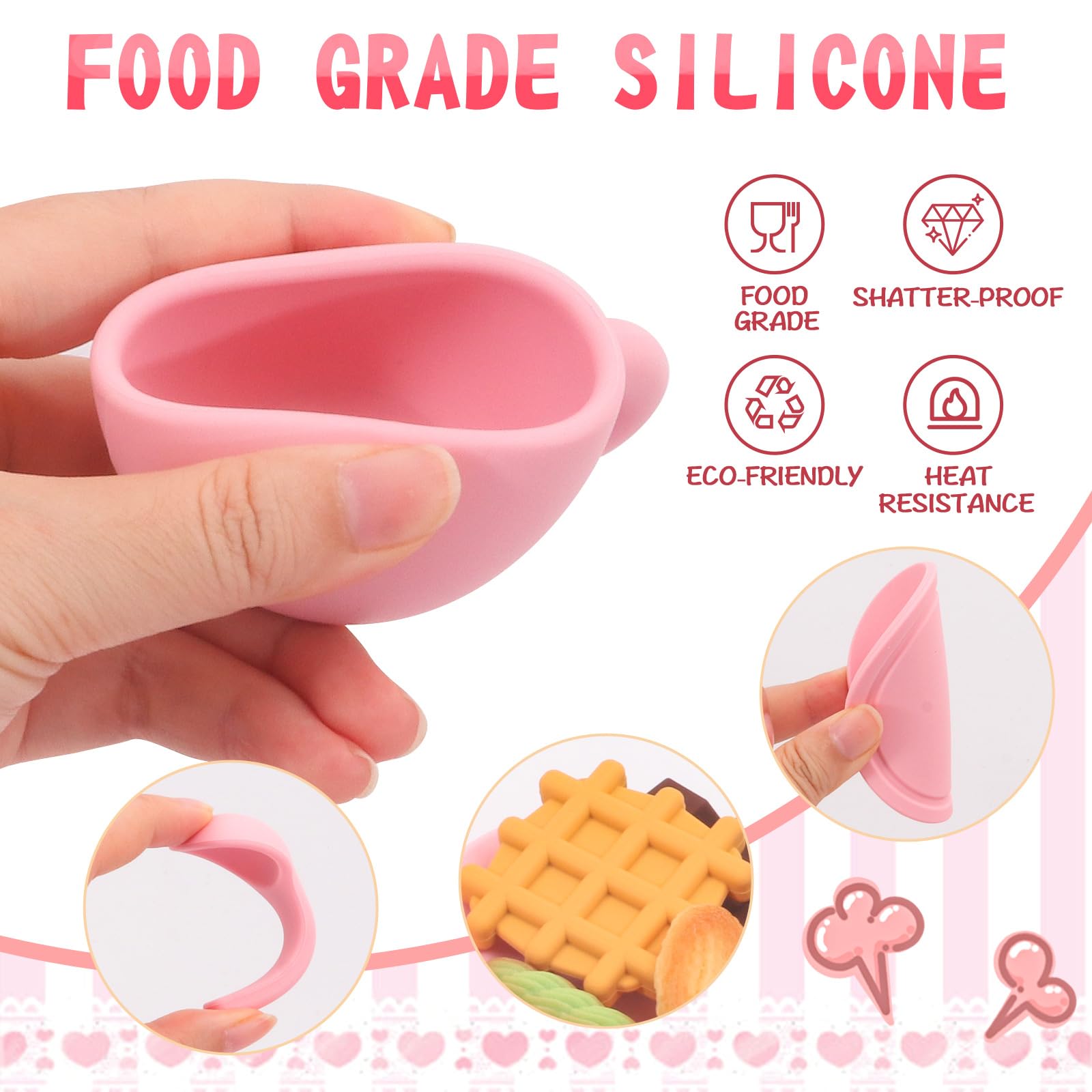 HAPGFS silicone dessert plate supports orderly serving during pretend tea parties.