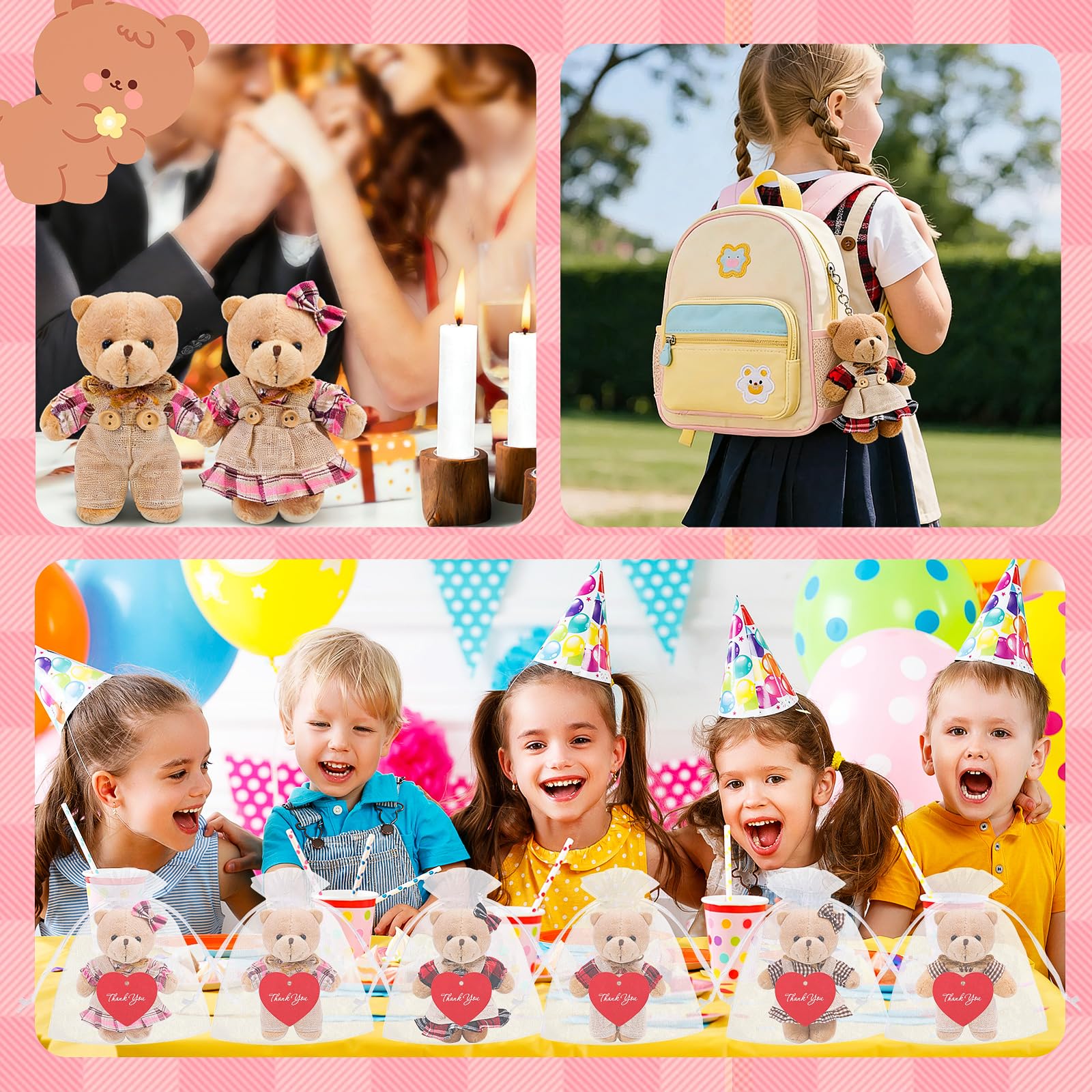 HAPGFS teddy bear keychain for portable cuddly charm.