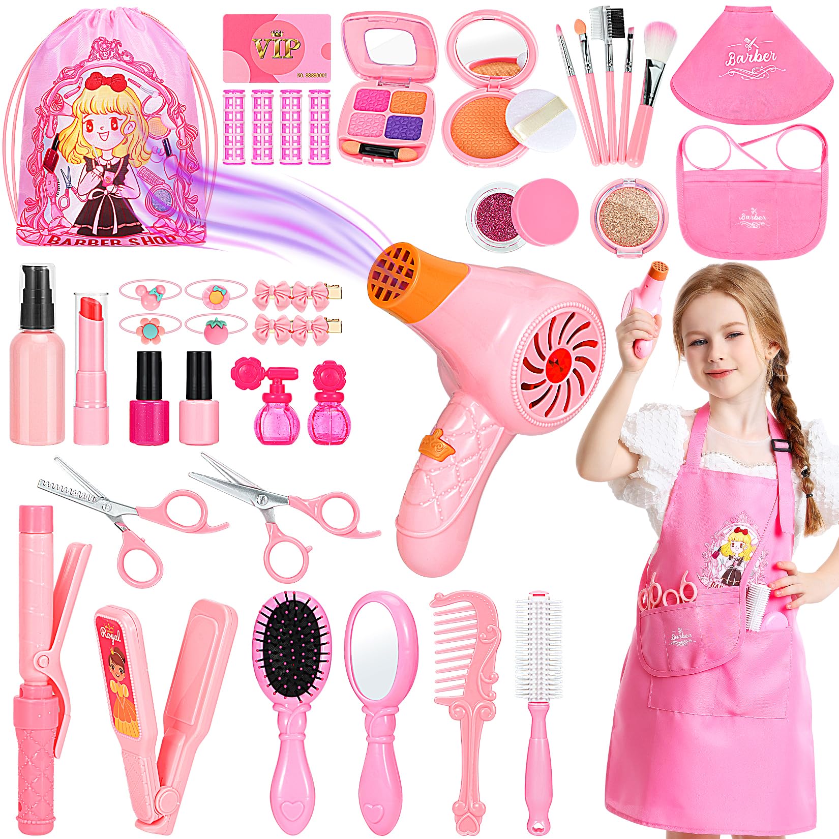 Hapgo hair salon toys storage bag keeps tools neatly organized for easy cleanup.