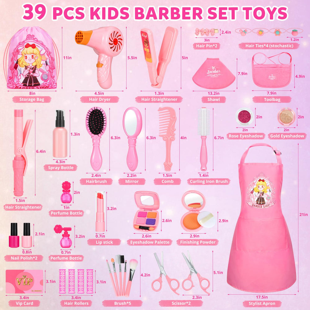 Hapgo toolset with scissors and accessories supports imaginative hairstyling sessions.