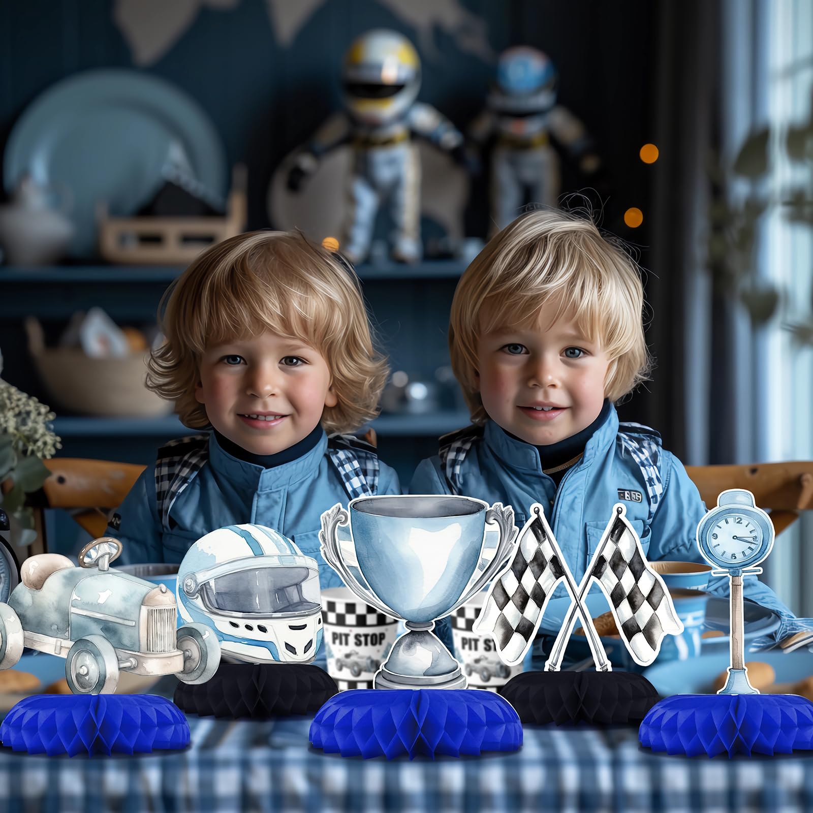 HaPiBiDesign Race Car Centerpiece Honeycomb Belly adds cute charm to displays.