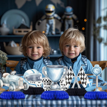 HaPiBiDesign Race Car Centerpiece Honeycomb Belly adds cute charm to displays.