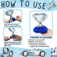 HaPiBiDesign Race Car Party Supplies—durable centerpieces for long-lasting decor.