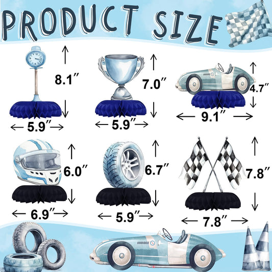 HaPiBiDesign Race Car Table Decor Set creates energetic party tables for kids.