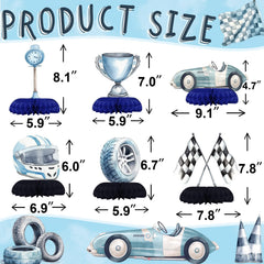 HaPiBiDesign Race Car Table Decor Set creates energetic party tables for kids.