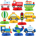 HaPiBiDesign transportation honeycomb centerpiece for quick, reusable party setup