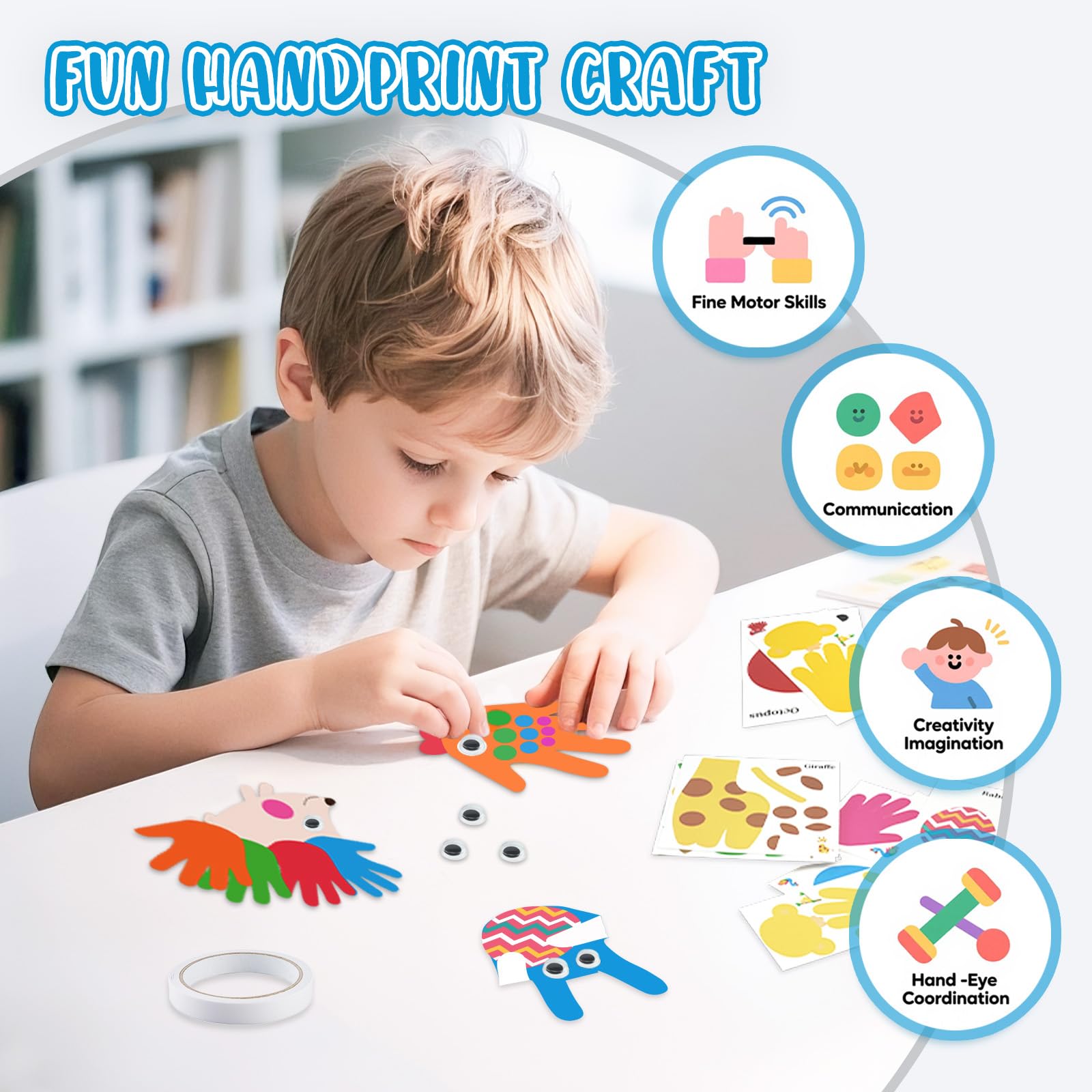 HAPMARS parrot cutout features bright colors that spark imagination during crafts.