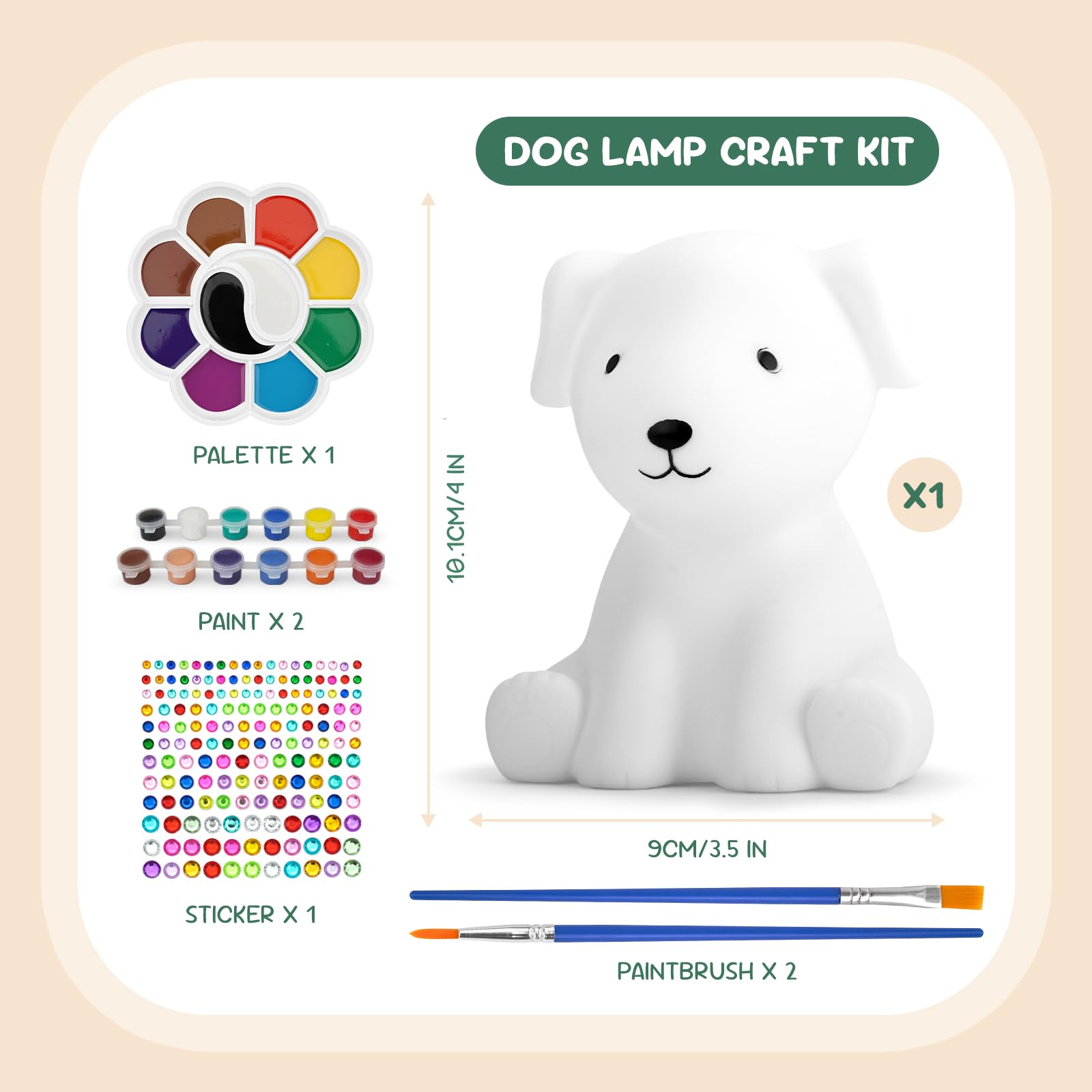 HAPMARS dog light base with paint set invites creative painting sessions