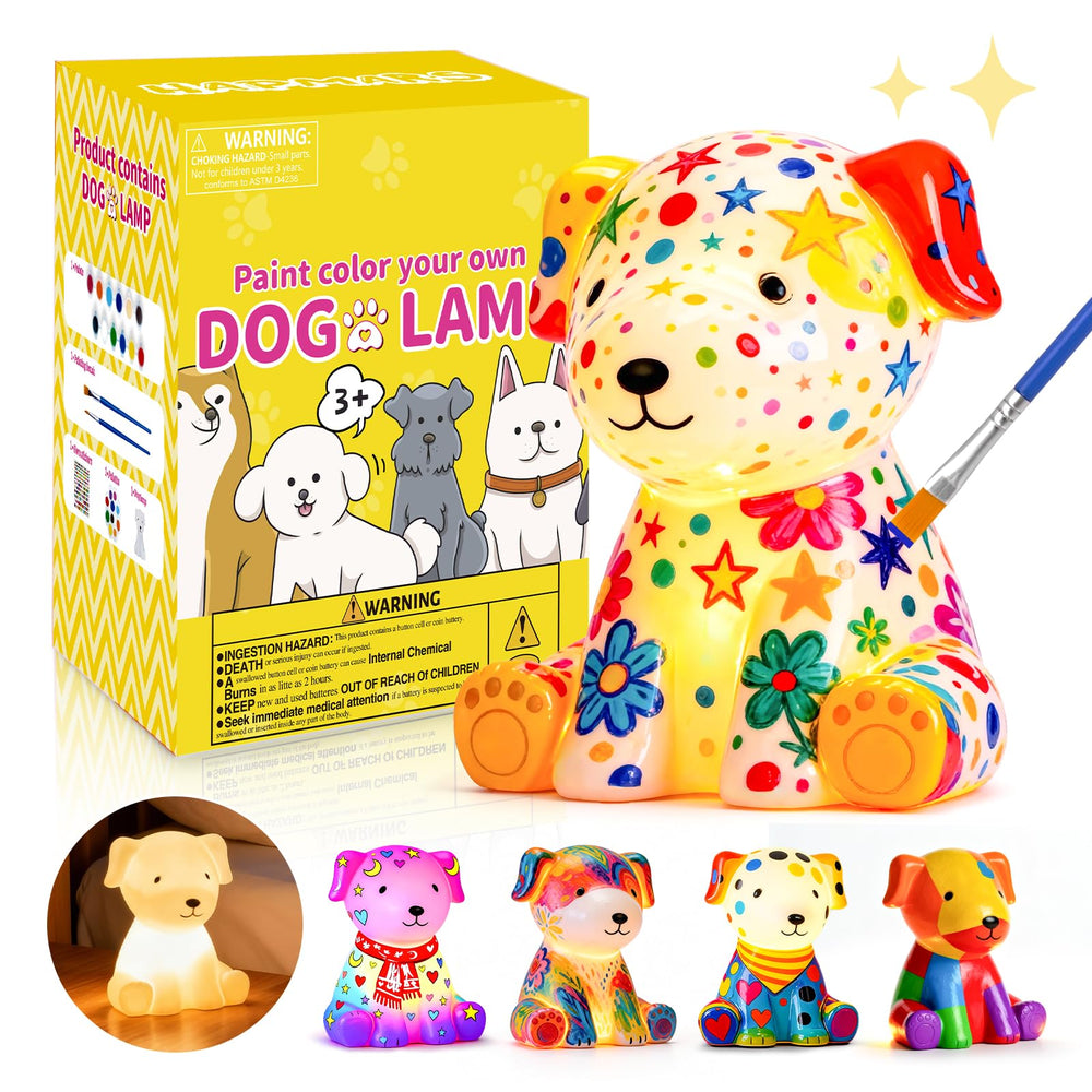 HAPMARS Paint Your Own Dog Lamp Kit doglight setup sparks imaginative play and room decor