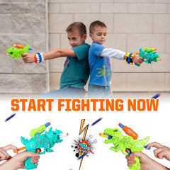 Happitry gift-ready dino blaster set for boys, ideal for birthdays.