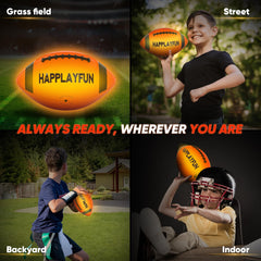 Happlayfun durable outdoor toy football for camping and beach games with brightness.