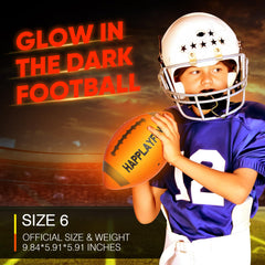 Happlayfun LED glow football for nighttime play, ideal for backyard games.