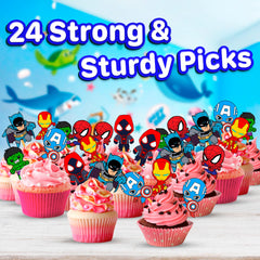 Happy Choices birthday toppers display with variety pack ideas