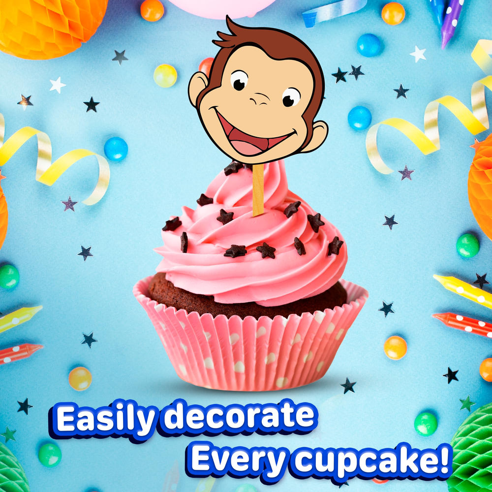 Happy Choices Curious Monkey toppers stand tall for standout party desserts.