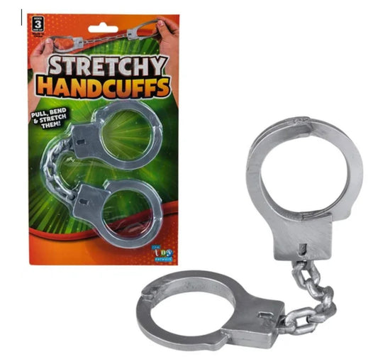 Happy Deals stretchy handcuffs on card, easy to wear for pretend play and parties.