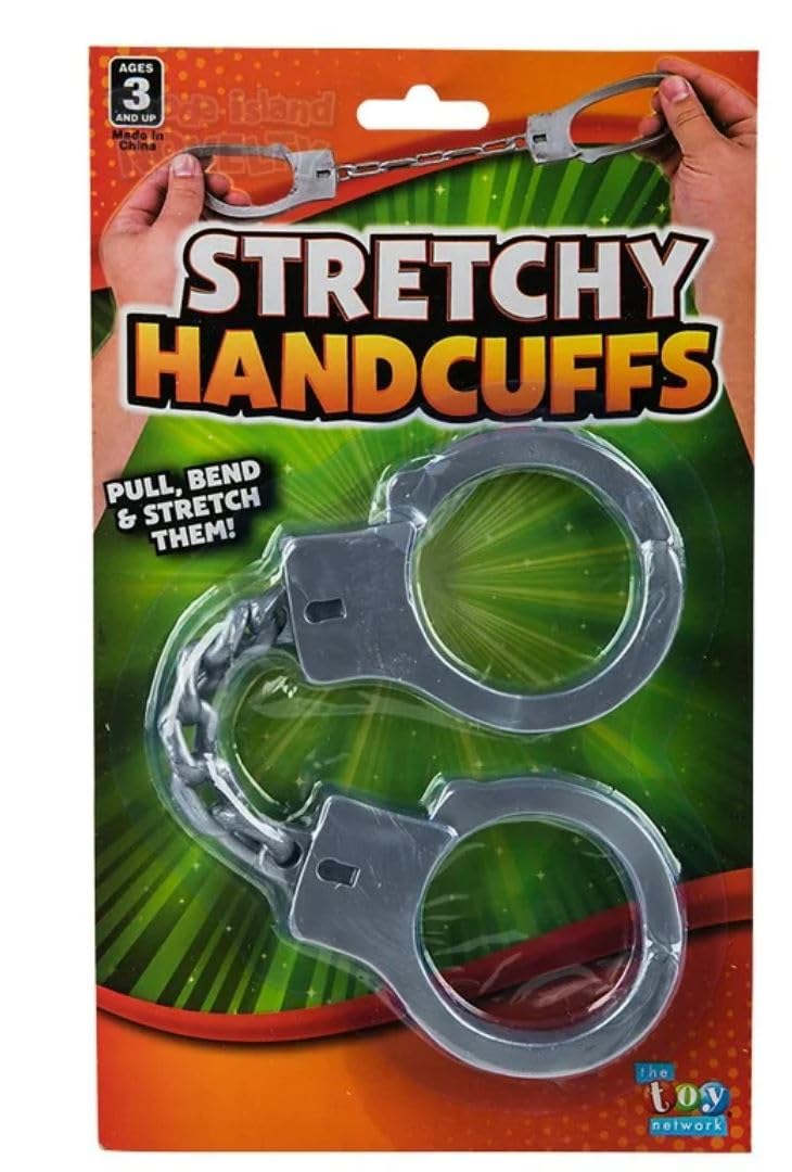 Happy Deals stretchy handcuffs in action, ideal for themed parties and role-play