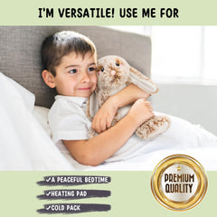 Happy Fuel bunny weighted one-point-five-pound plush side view for comforting hugs