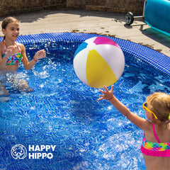 Happy Hippo jumbo beach balls for poolside catch and toss