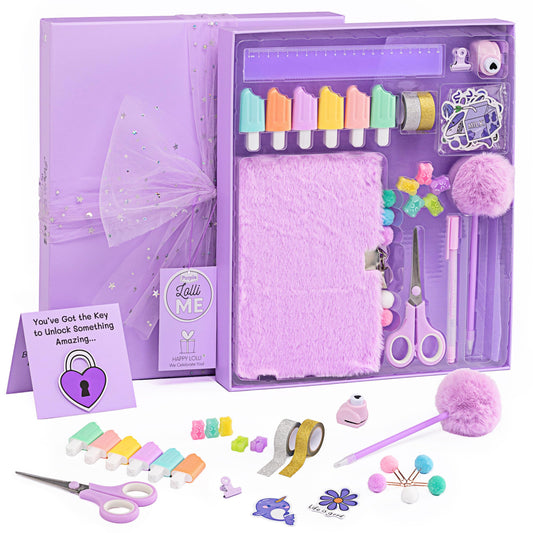 Happy Lolli Purple LolliME diary kit box open for private journaling and self-expression.