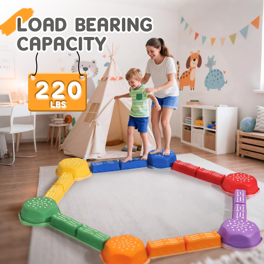 HappyField stepping stones with non-slip surface for safe sensory play.