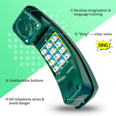 HAPPYPIE Toy Phone green pretend-call setup for early language practice
