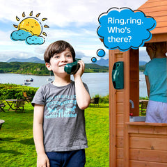 HAPPYPIE Toy Phone green wall-mount option supports versatile play arrangements