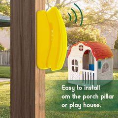 HAPPYPIE Toy Phone hanging on wall enables versatile play in a playhouse.