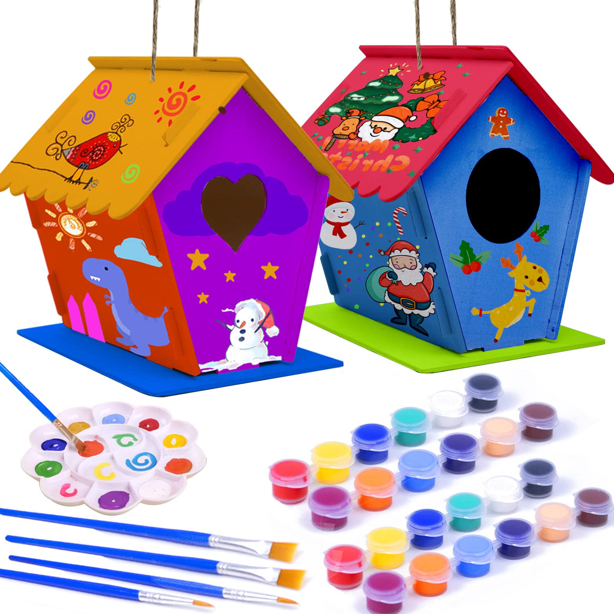 hapray 2-pack bird house kit: two unassembled birdhouses ideal for family building projects