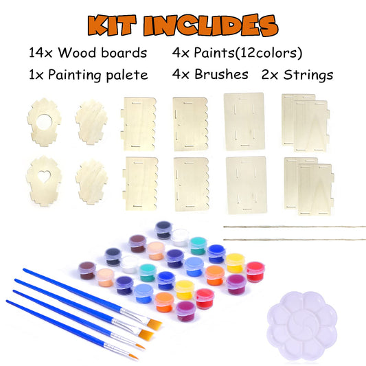 hapray bird house kit paint colors: 12 color paints for creative decorating