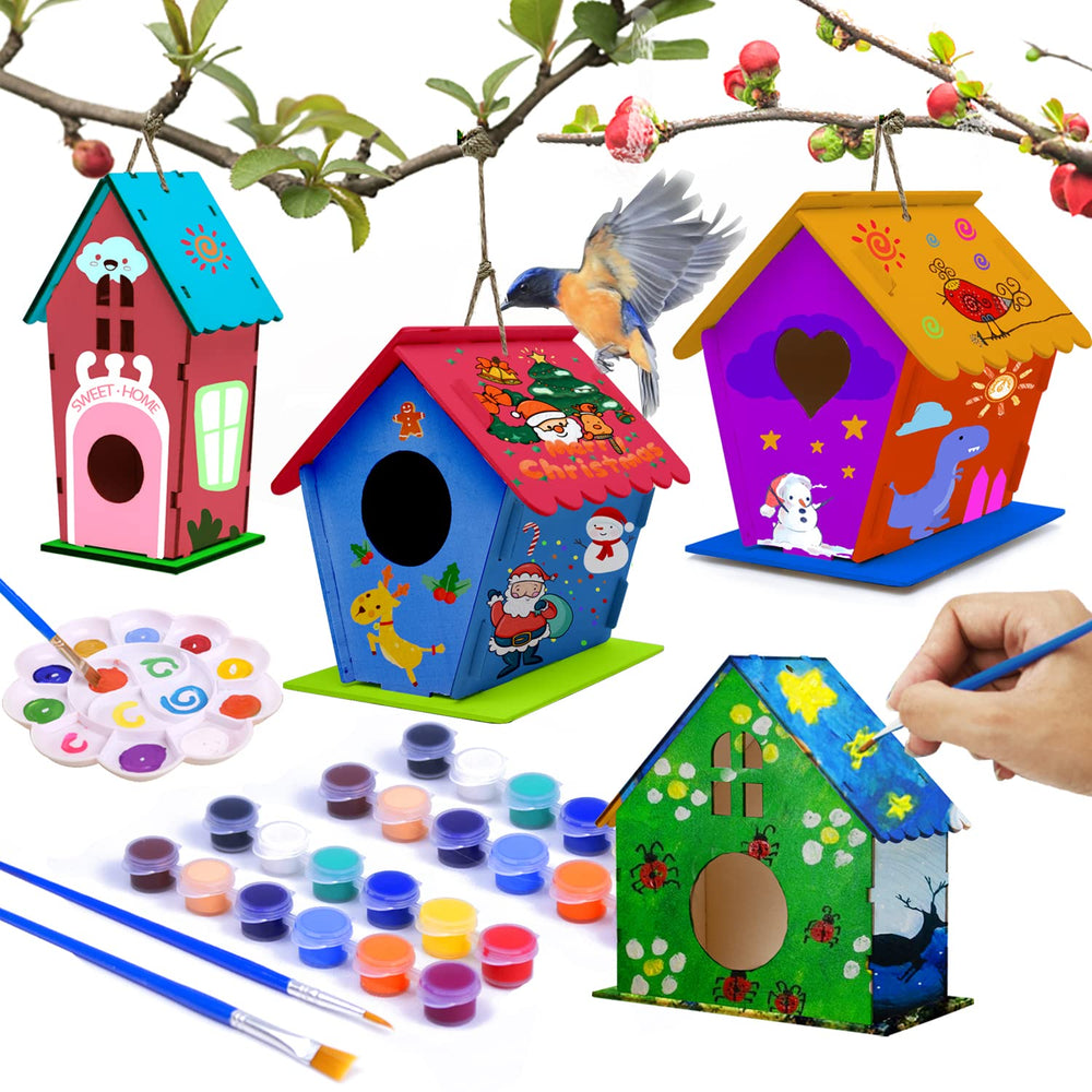 hapray birdhouse kit with four unassembled shells for hands-on creativity.