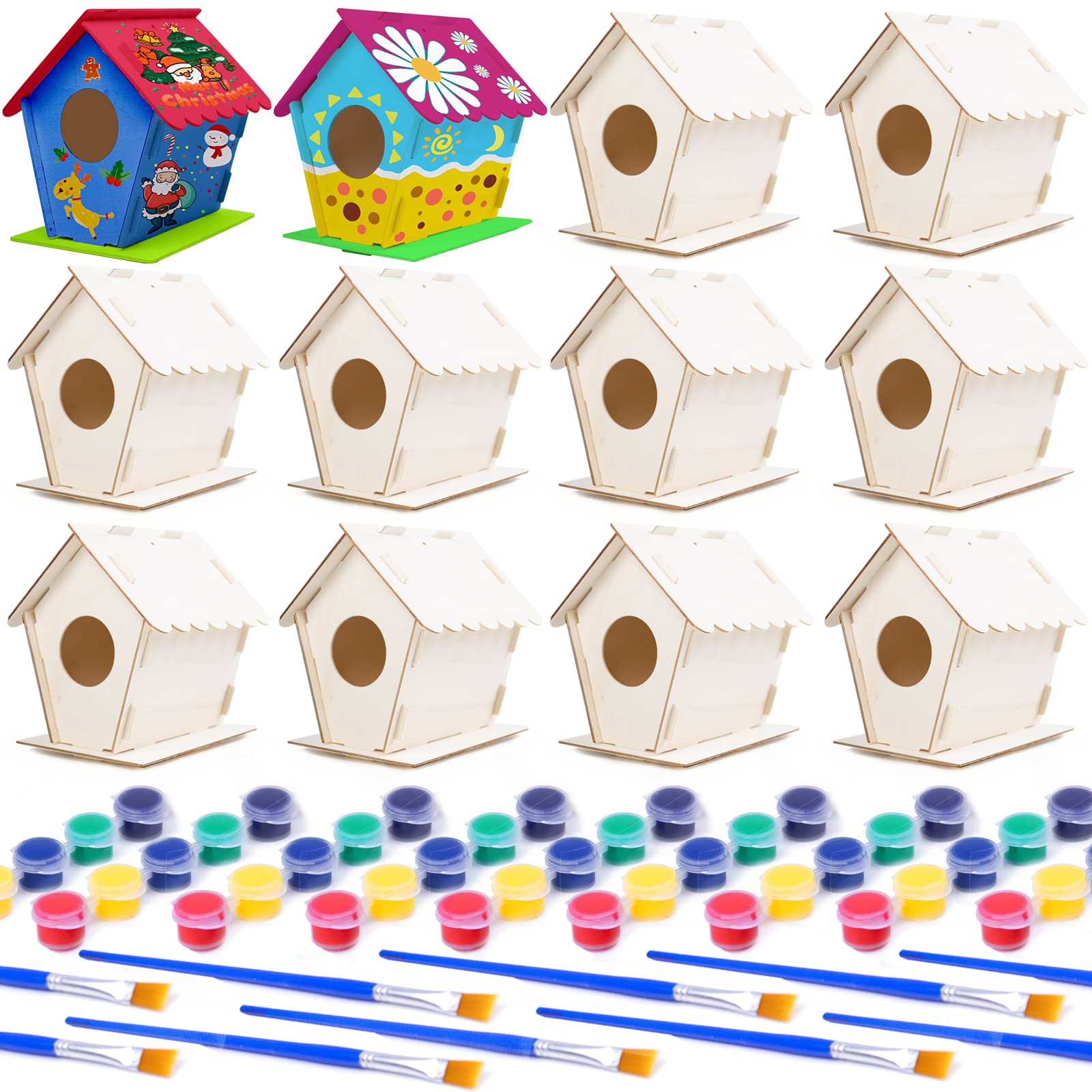 hapray birdhouse kit: unassembled houses for kid-friendly assembly and painting.