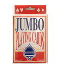 Hapros Jumbo playing cards, 3.5 x 5 inches, plastic coated for durability and long-lasting use.
