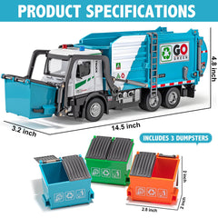 HAPYAD trash truck compact size fits backpacks for on-the-go play.