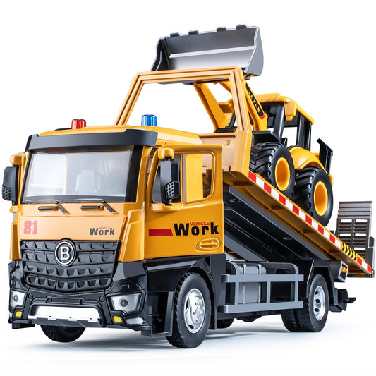 HAPYAD Tow Truck Toy Metal Cab offers sturdy construction for rescue play