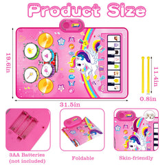 Hapyland music mat drum side with two drumsticks for rhythm