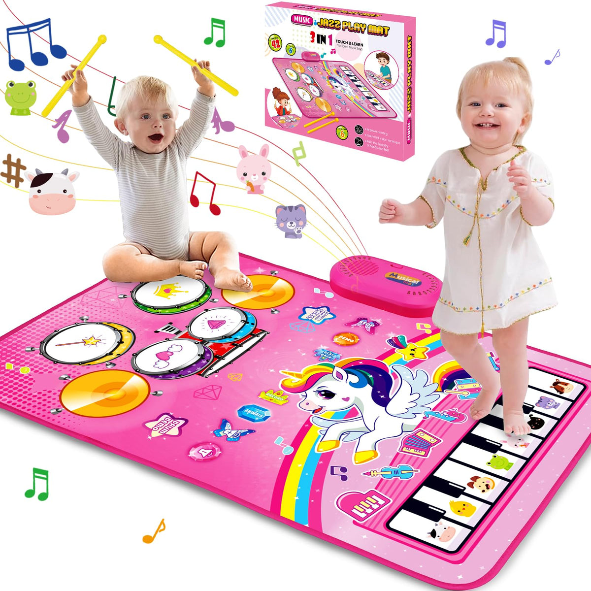 Hapyland baby music mat piano side with 13 keys for early musical play