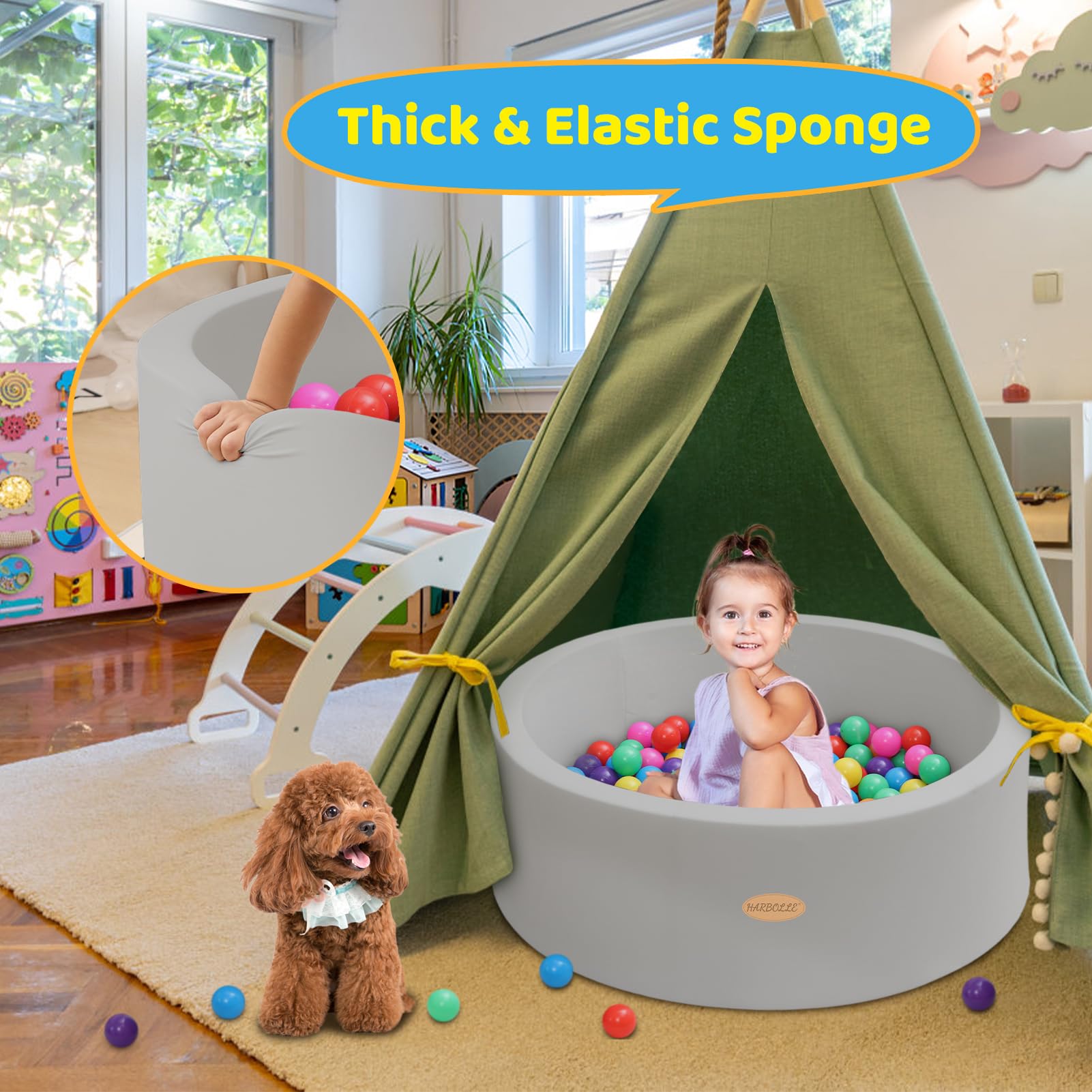 HARBOLLE Memory foam interior provides soft padding for toddlers