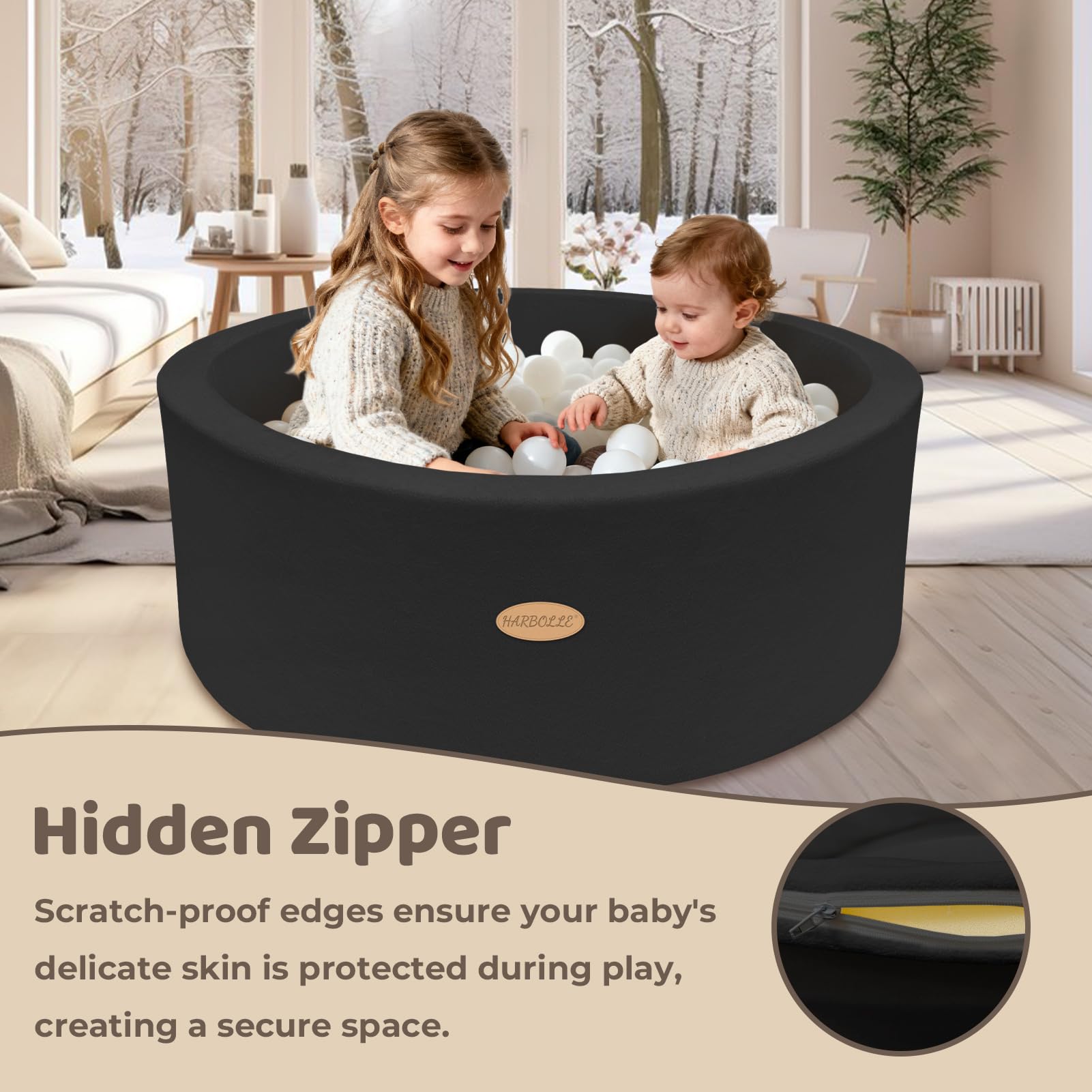 HARBOLLE ball pit designed for multi-child play encourages shared fun.