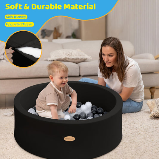 HARBOLLE ball pit wall height 11-8 inch ensures comfortable seating for toddlers.