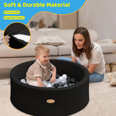HARBOLLE ball pit wall height 11-8 inch ensures comfortable seating for toddlers.