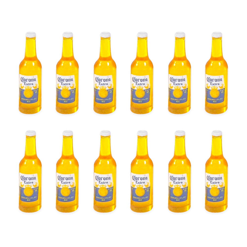Harewu 12Pcs miniature yellow wine bottles for dollhouse decor and realistic kitchen scenes