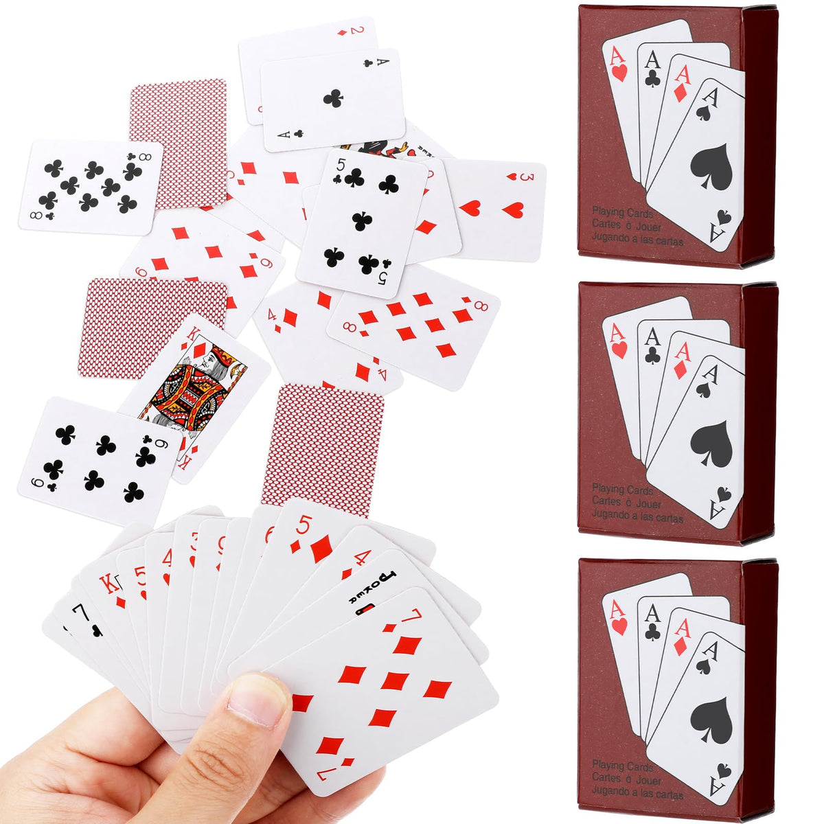 Hariendny mini decks on table for engaging game night variety.