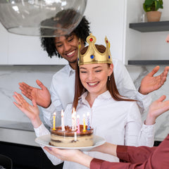 Hariendny Prince Golden King Crown packaged for gifting and sharing joy.