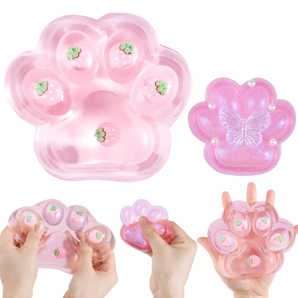 Harkta Taba 5.3-inch cat paw squishy with pearl accents for calming tactile play