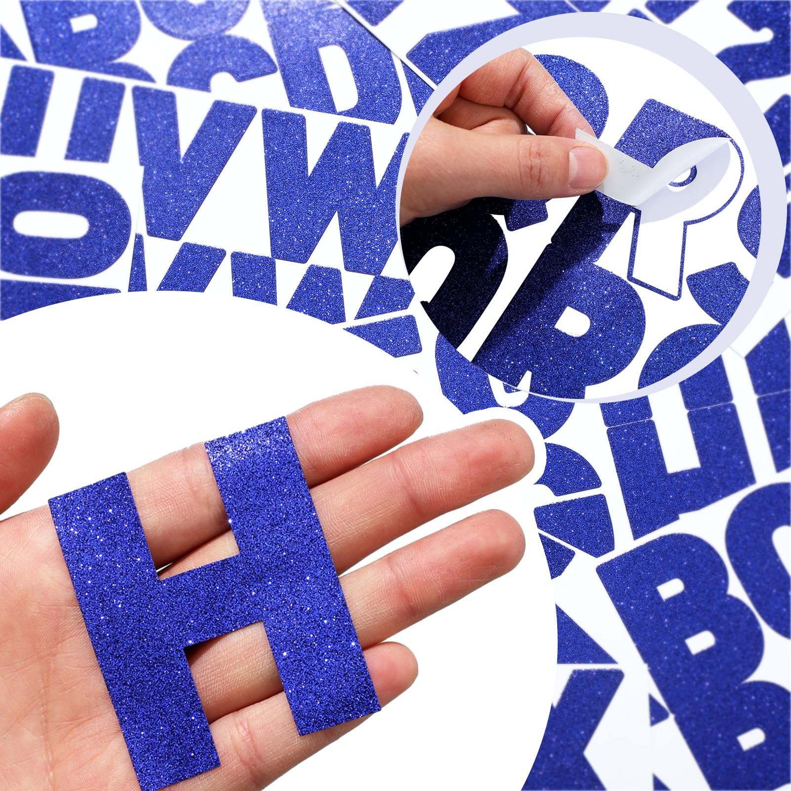 Harloon self-adhesive glitter letters easy to apply on posters.