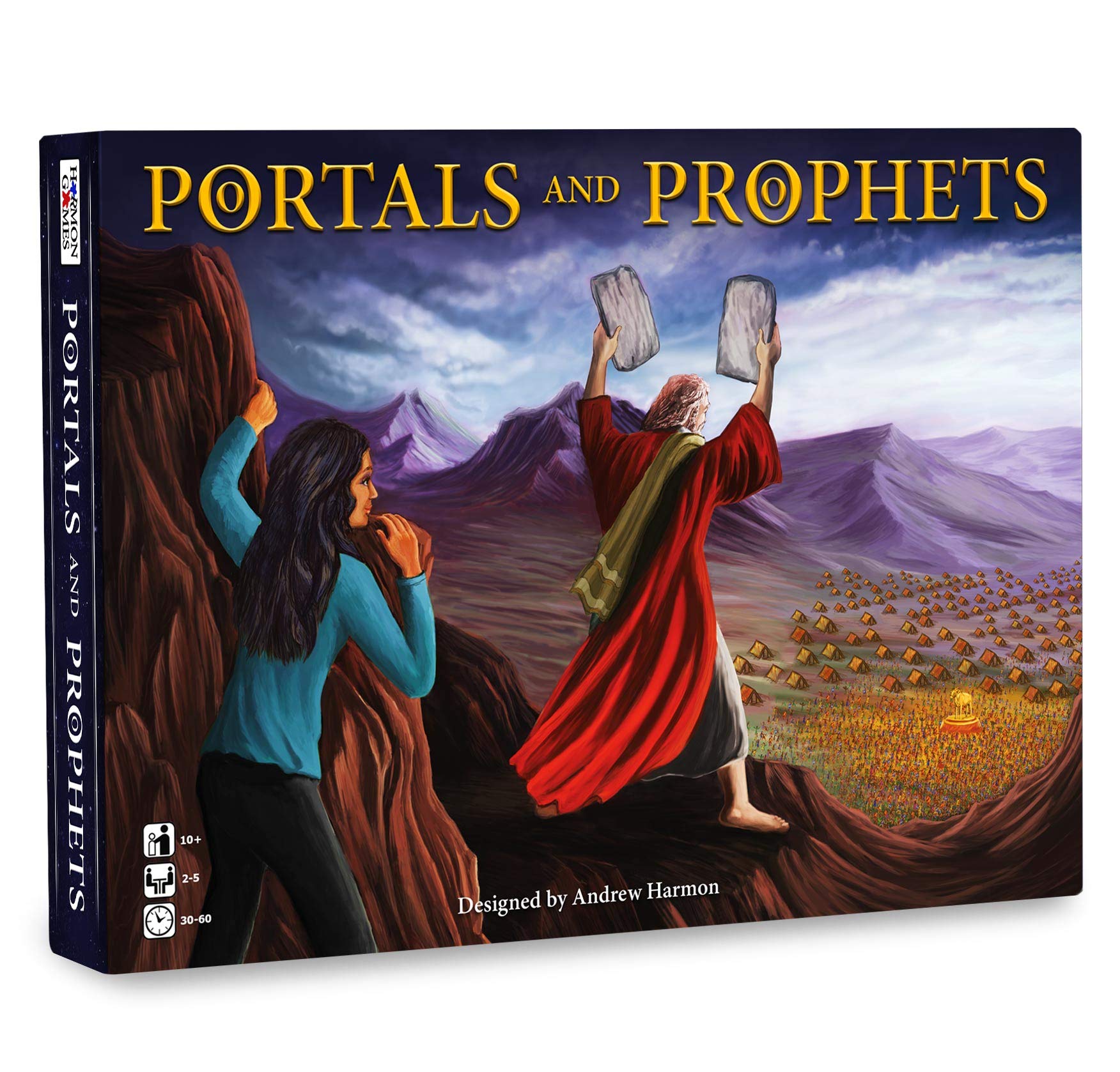 Harmon Games Portals and Prophets second printing cover, ideal for family game night.