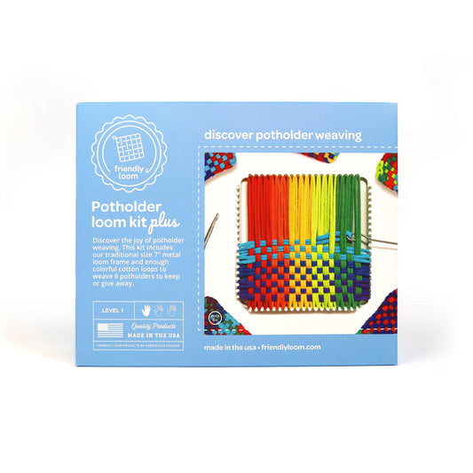 Harrisville Designs cotton loops rainbow pack for vibrant, durable potholder weaving.