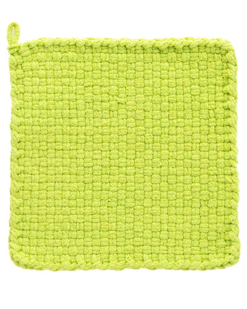 Harrisville Designs lime cotton loops closeup showing vibrant color and soft texture